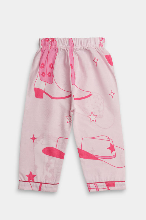 Printed Boot Nightsuit - Pink