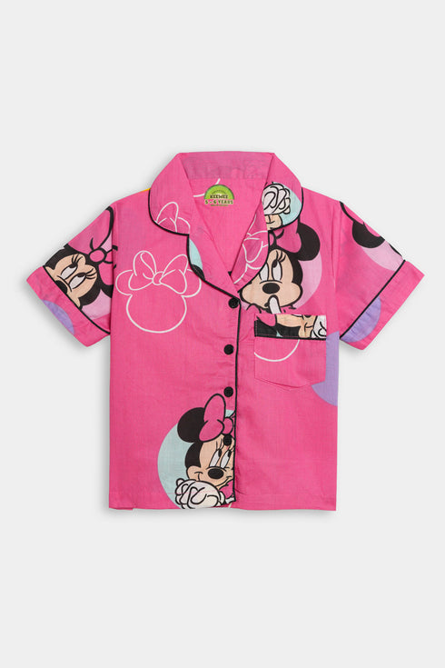Printed Mouse Nightsuit -Pink