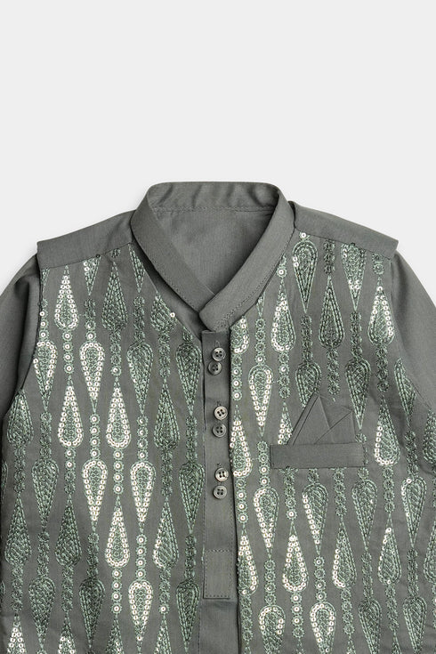 Embroidered Sequins Shalwaar kameez - Green