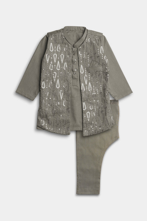 Embroidered Sequins Shalwaar kameez - Grey