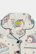 Printed Unicorn Nightsuit - White