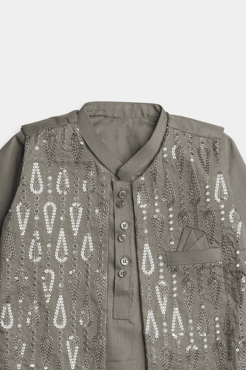 Embroidered Sequins Shalwaar kameez - Grey