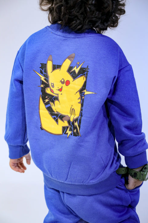Printed Pikachu Tracksuit - Blue