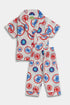 Printed Spiders Nightsuit - White