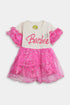 Printed Barbie Frock - Pink
