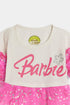 Printed Barbie Frock - Pink