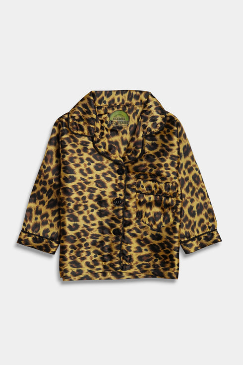 Printed Leopard Nightsuit - Brown