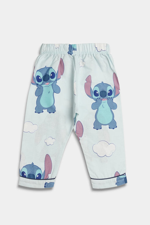 Printed Stitch Nightsuit - Blue
