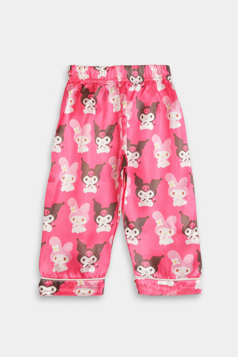 Printed Kuromi Nightsuit - Pink