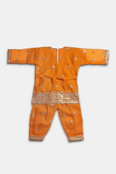 Embroidered Patiala Chiffon 2 Piece - Mustard