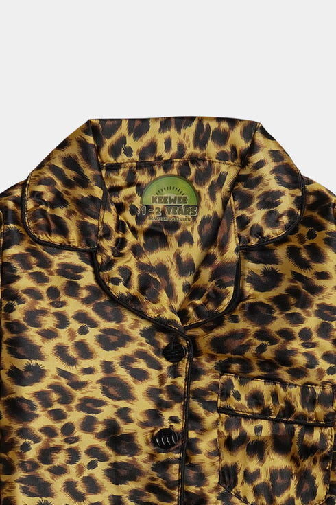 Printed Leopard Nightsuit - Brown
