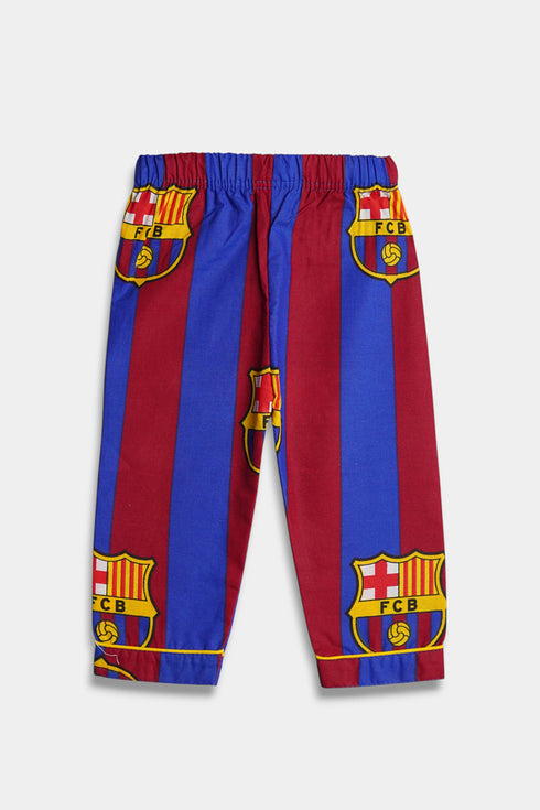 Printed Barcelona Nightsuit - Red