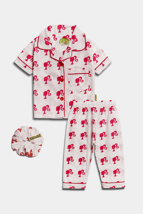 Printed Barbie Nightsuit - Pink