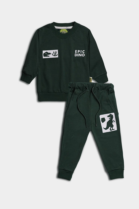 Printed Dino Tracksuit - Green
