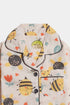 Printed Bee Nightsuit - White