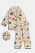 Printed Bee Nightsuit - White