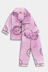 Printed Smiley Nightsuit - Purple