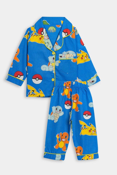 Printed Minecraft Nightsuit - Blue