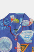 Printed Superman Nightsuit - Blue