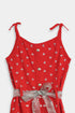 Printed Hearts Jumpsuit - Red