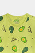 Printed Avocado Nightsuit - Green