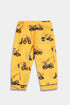 Printed Truck Nightsuit - Yellow
