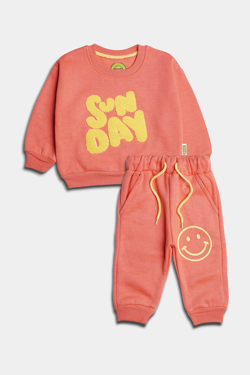 Printed Sunday Tracksuit - Peach