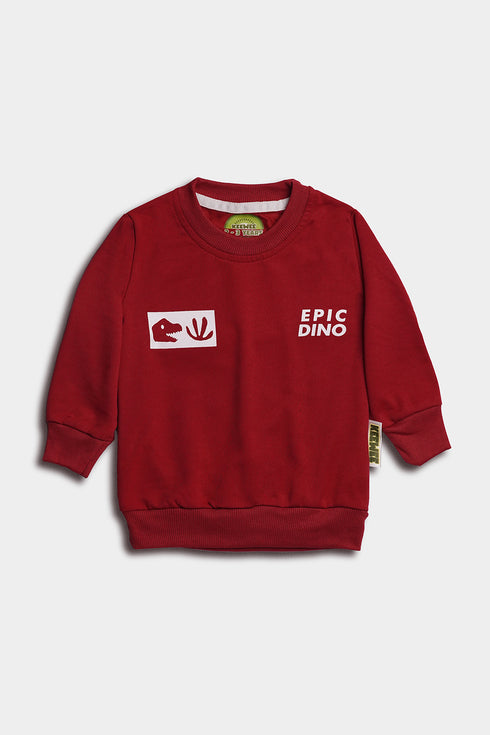 Printed Dino Tracksuit - Red