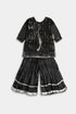 Embroidered Sequins Sharara Chiffon 3 Piece - Black