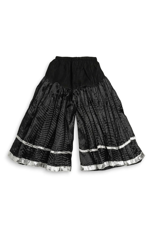 Embroidered Sequins Sharara Chiffon 3 Piece - Black