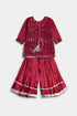 Embroidered Sequins Sharara Chiffon 3 Piece - Magenta