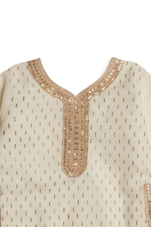 Embroidered Gharara Chiffon 3 Piece - White