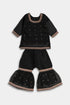 Pearl Gharara Chiffon 3 Piece - Black