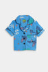Printed Stitch Tropical Nightsuit - Blue