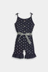 Printed Hearts Jumpsuit - Blue