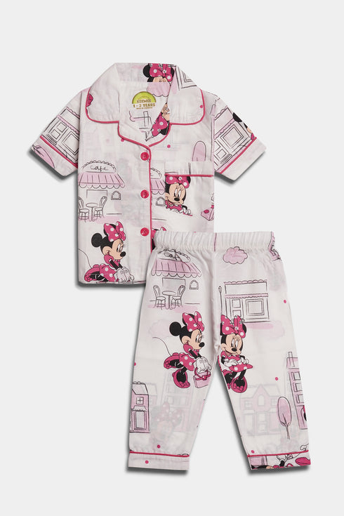 Printed Minnie Nightsuit - Pink