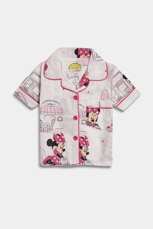 Printed Minnie Nightsuit - Pink