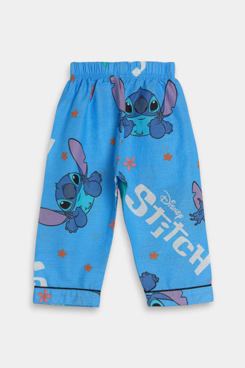 Printed Stitch Tropical Nightsuit - Blue