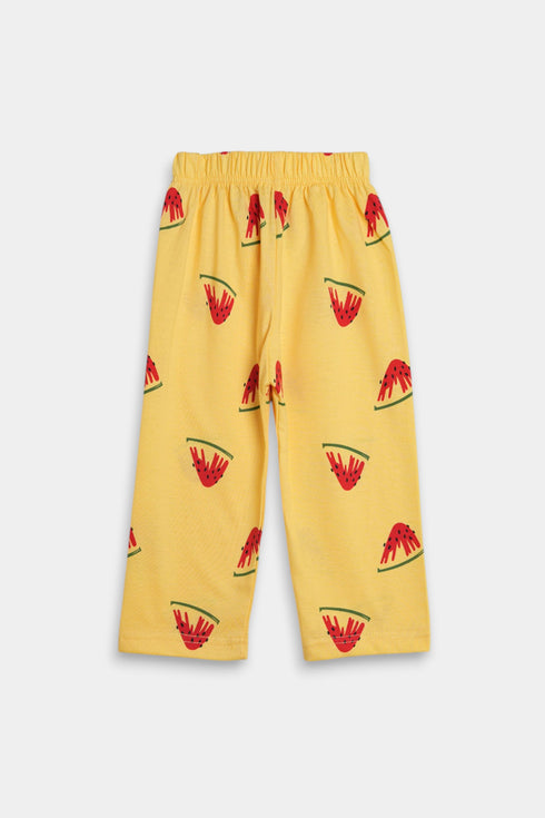 Printed Watermelon Nightsuit - Yellow