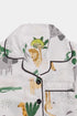 Printed Animals Nightsuit - White ( Without Scrunchie )