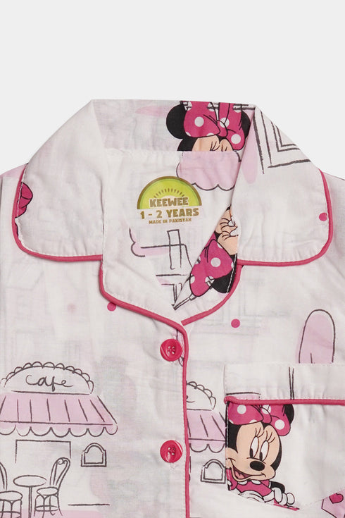 Printed Minnie Nightsuit - Pink