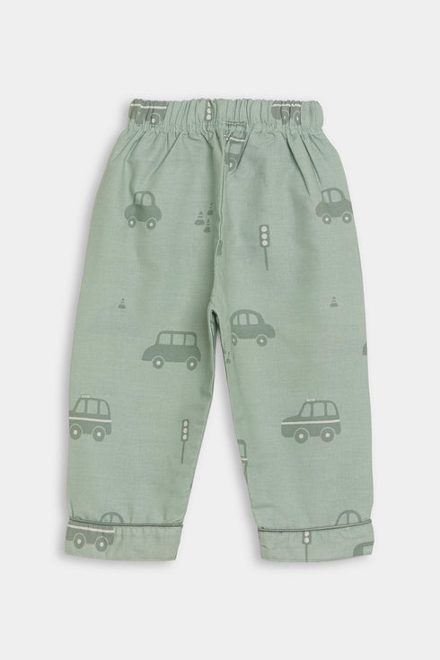 Printed Bus Nightsuit - Green