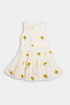 Embroidered Flower Frock - White