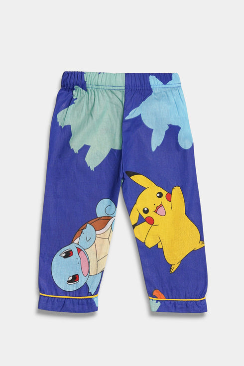 Printed Pokemons Nightsuit - Blue