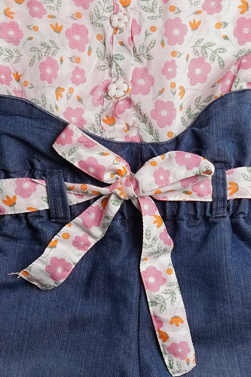 Printed Floral Jumpsuit - Pink