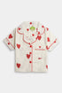 Printed Heart Nightsuit - White