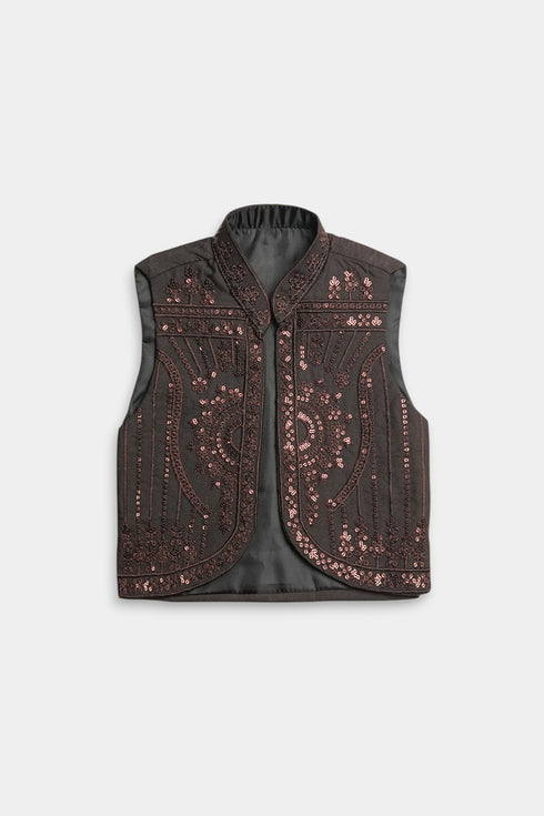 Sequins Shalwaar kameez - Dark Brown