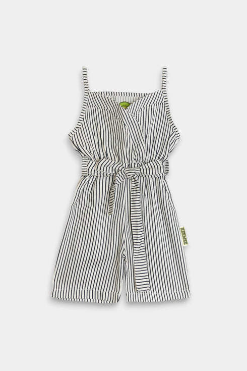 Cotton Lines Jumpsuit - Black