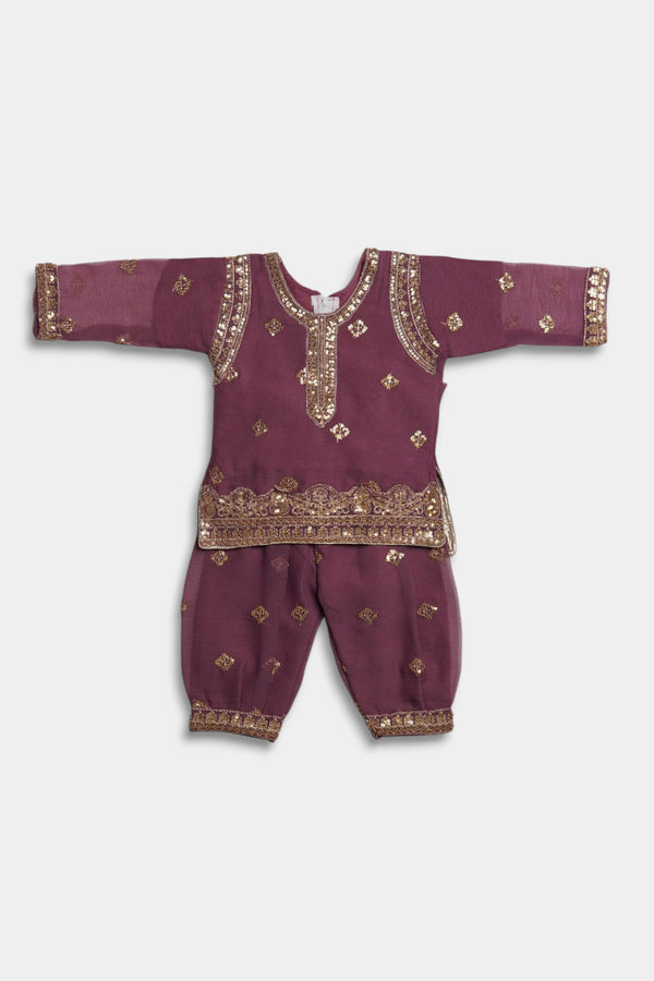 Embroidered Patiala Chiffon 2 Piece - Purple