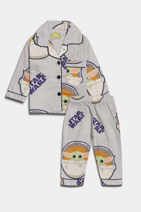 Printed Starwars Nightsuit - Grey